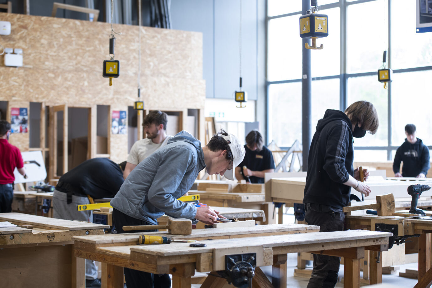 Students working in a workshop