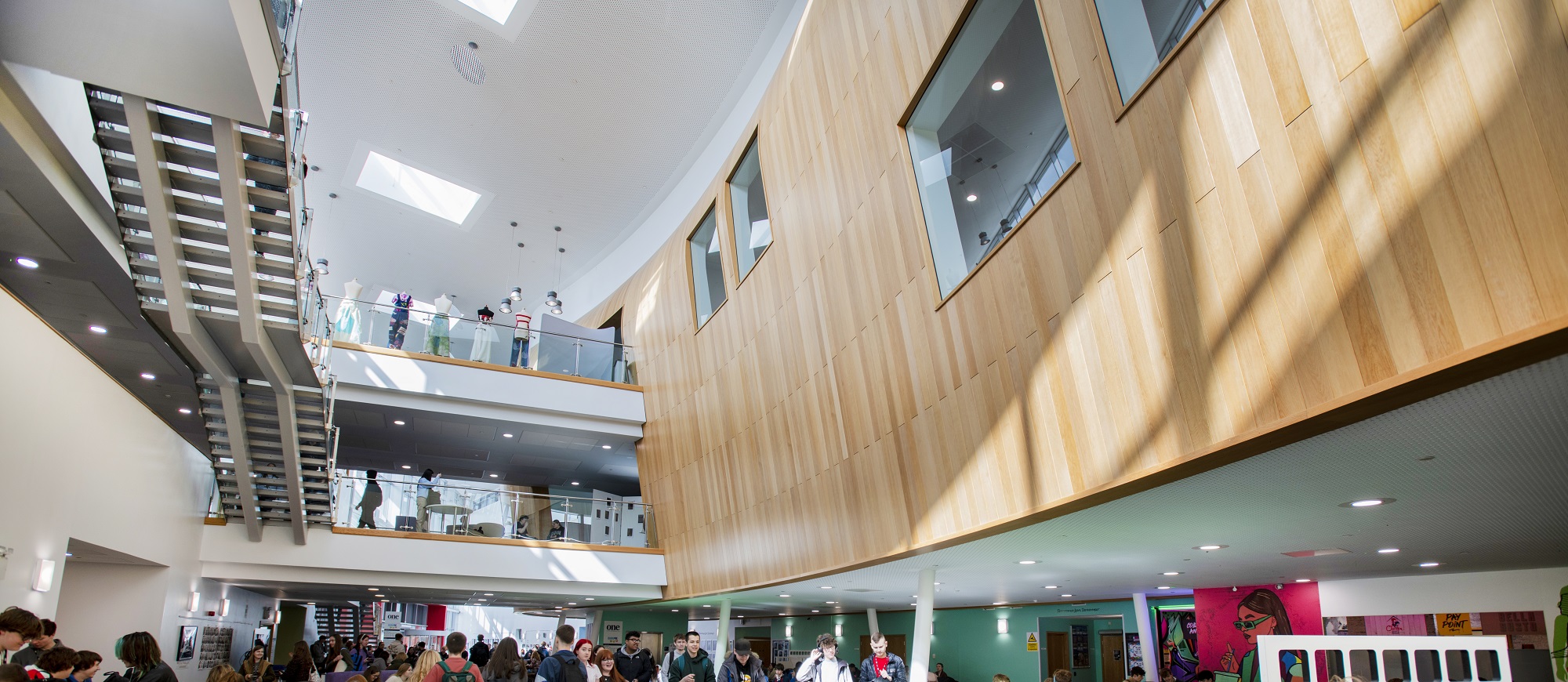 The interior of a building at One Sixth Form College