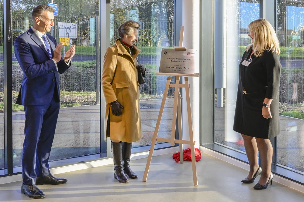 Princess Anne visiting and opening North Cambridgeshire Training Centre